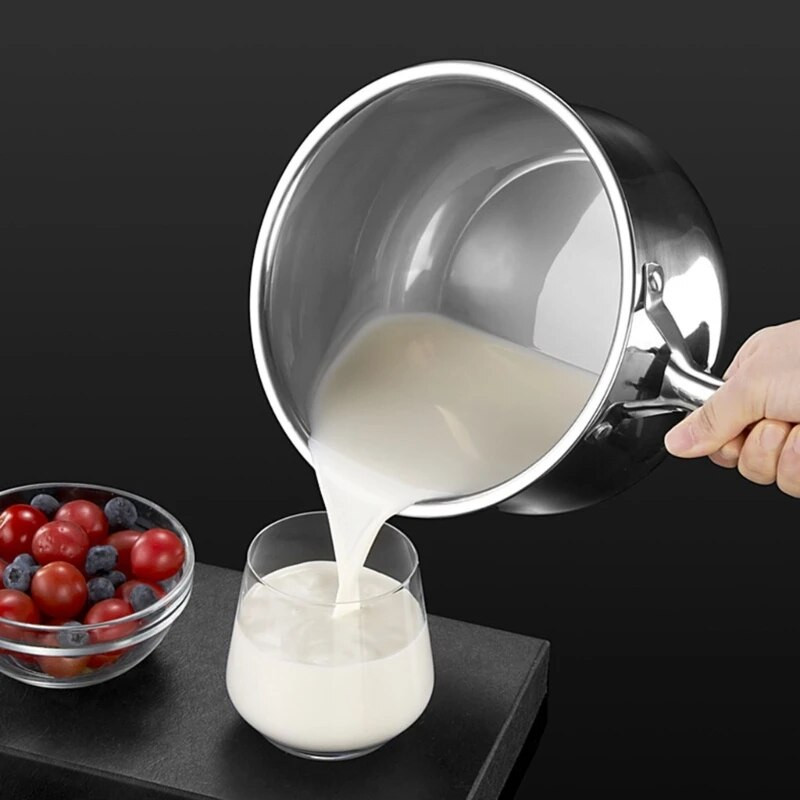 304 Nerūdijančio plieno sriubos puodas su dangteliu, rankena, išsilieję mini pieno puodai, atsparūs nuplikimui puodai, virtuvės reikmenys