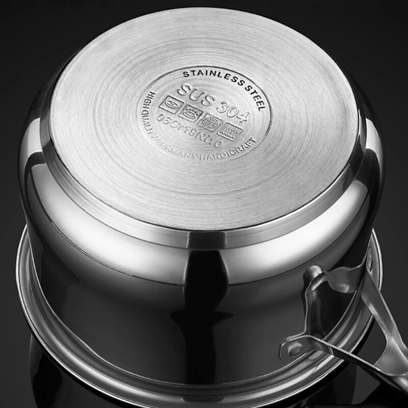 304 Nerūdijančio plieno sriubos puodas su dangteliu, rankena, išsilieję mini pieno puodai, atsparūs nuplikimui puodai, virtuvės reikmenys