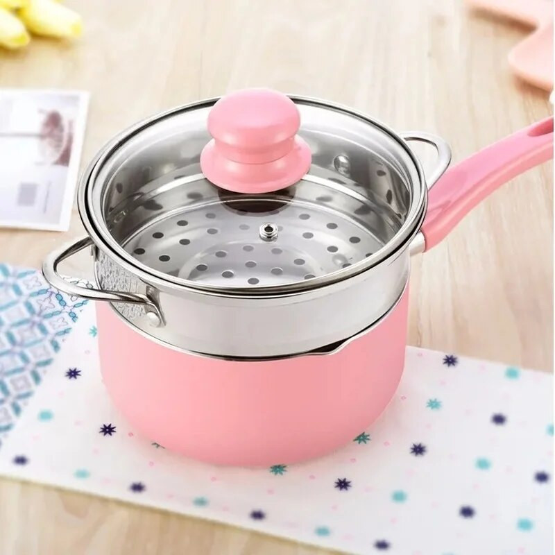 16 CM/18 CM ružičasti glavni ventilator kameni lonac za juhu Posuda za mlijeko Prijenosna neprianjajuća posuda za kuhanje Kuhinjsko posuđe za plinsko i indukcijsko kuhalo