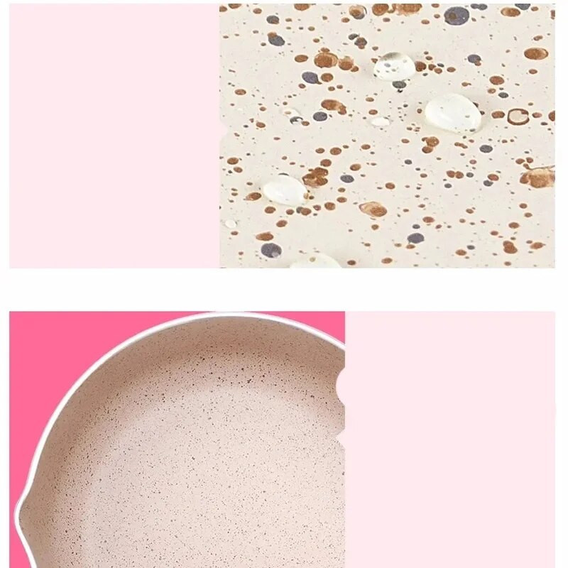 16 CM/18 CM ružičasti glavni ventilator kameni lonac za juhu Posuda za mlijeko Prijenosna neprianjajuća posuda za kuhanje Kuhinjsko posuđe za plinsko i indukcijsko kuhalo