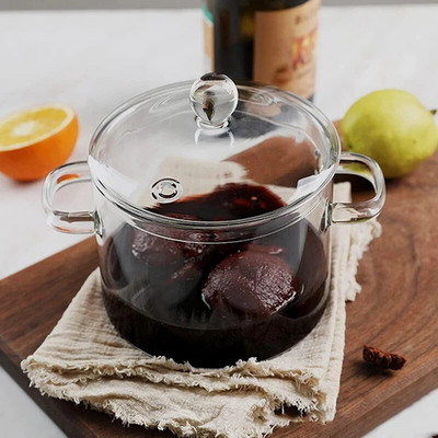 Stakleni lonac s poklopcem, lonac za kuhanje s poklopcem i ručkom Lonac za kuhanje Prozirni lonac za juhu Visoki borosilikat