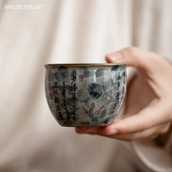 110ml Jingdezhen Μπλε και Λευκό Φλιτζάνι Τσαγιού από Πορσελάνη Antique Ceramic Master Cup Φορητό Προσωπικό Προσωπικό Μονό Φλιτζάνι Προσαρμοσμένα Αξεσουάρ Τσαγιού