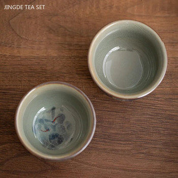 110 ml Jingdezhen синя и бяла порцеланова чаена чаша Антична керамична чаша Master Cup Преносима лична единична чаша Персонализирани аксесоари за чай