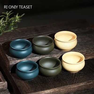 2 buc/set ceașcă de ceai autentică Yixing brută din argilă violetă bol de ceai lucrată manual de boutique ceașcă de ceai master accesorii set de ceai chinezesc 40ml