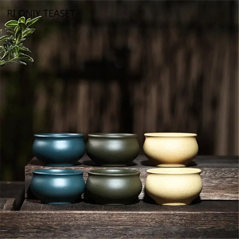 2 τεμάχια/σετ Αυθεντικό Yixing Raw Ore Purple Clay Φλυτζάνι τσαγιού Χειροποίητο Boutique Tea Bowl Master Tea Cup Αξεσουάρ κινέζικο σετ τσαγιού 40ml