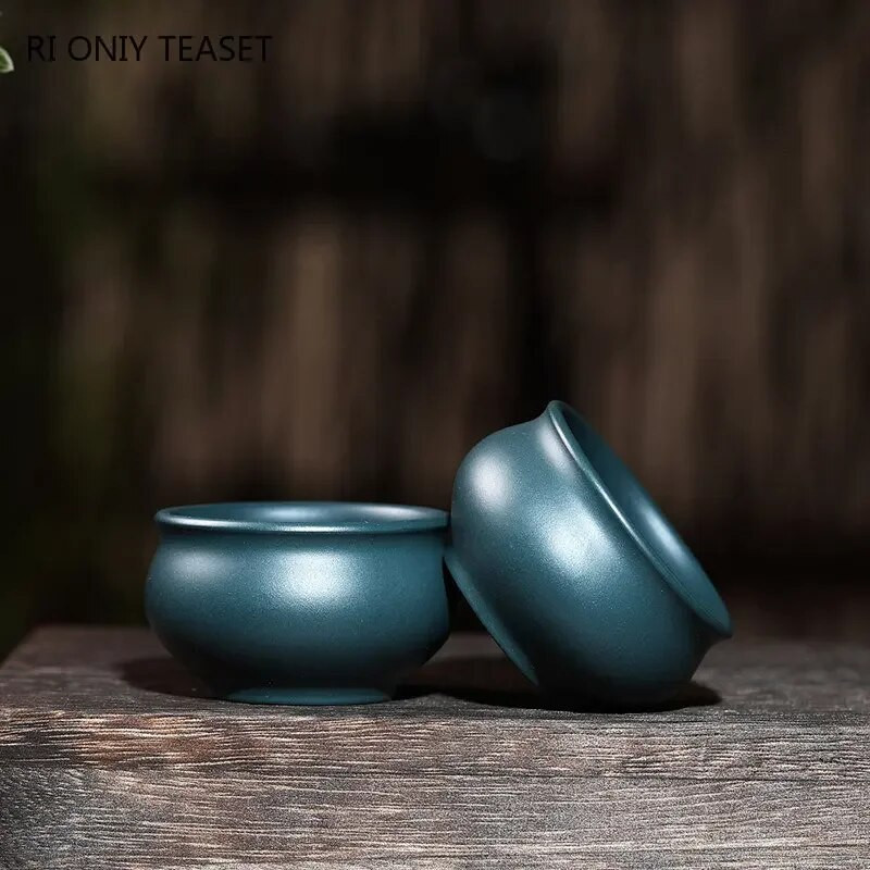 2 τεμάχια/σετ Αυθεντικό Yixing Raw Ore Purple Clay Φλυτζάνι τσαγιού Χειροποίητο Boutique Tea Bowl Master Tea Cup Αξεσουάρ κινέζικο σετ τσαγιού 40ml