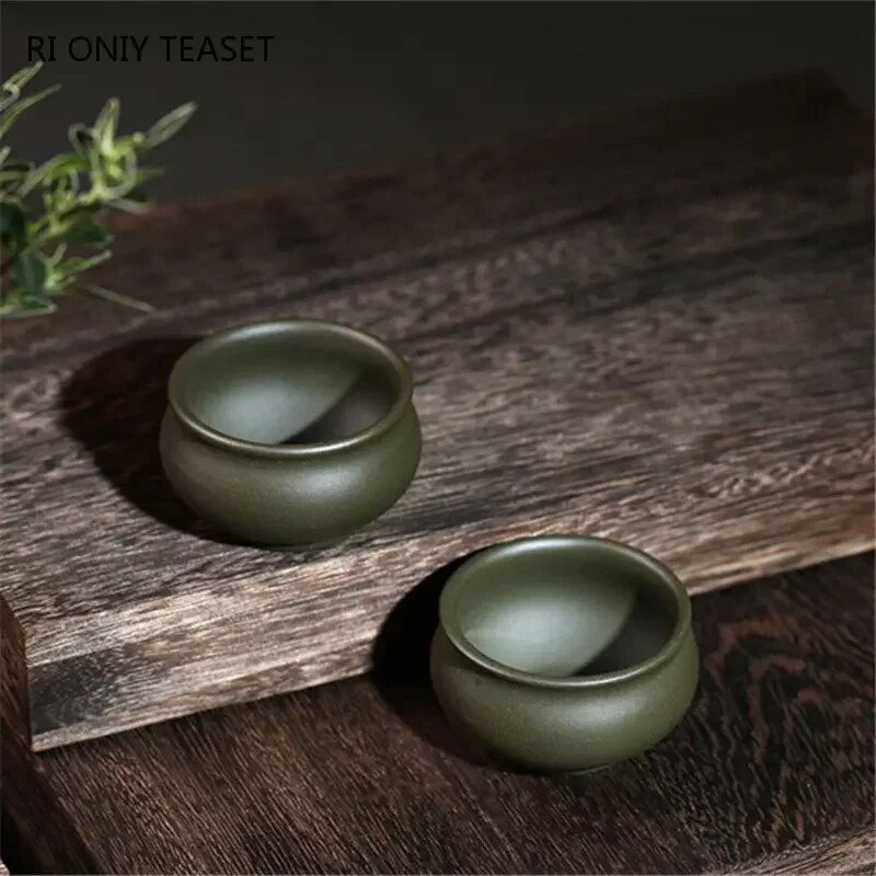 2 τεμάχια/σετ Αυθεντικό Yixing Raw Ore Purple Clay Φλυτζάνι τσαγιού Χειροποίητο Boutique Tea Bowl Master Tea Cup Αξεσουάρ κινέζικο σετ τσαγιού 40ml