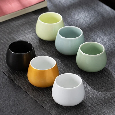 1 бр. 115 мл керамична кунг-фу чаша за чай, малки чаши за кафе, офис и дома, порцеланова чаша за чай, керамика, пътна чаша, керамична чаша за вода
