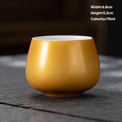 1db 115 ml-es kerámia KungFu teáscsésze Kis kávéscsészék Irodai és otthoni Porcelán teáscsésze Kerámia utazási bögre Kerámia vizes csésze