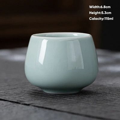 1db 115 ml-es kerámia KungFu teáscsésze Kis kávéscsészék Irodai és otthoni Porcelán teáscsésze Kerámia utazási bögre Kerámia vizes csésze