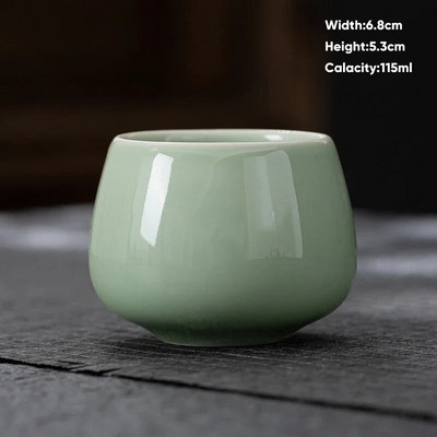 1db 115 ml-es kerámia KungFu teáscsésze Kis kávéscsészék Irodai és otthoni Porcelán teáscsésze Kerámia utazási bögre Kerámia vizes csésze