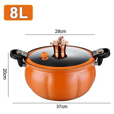 5L/8L mikro ekspres lonac Nonstick Lonac za temeljac Univerzalni lonac za kuhanje juhe s poklopcem Juha u obliku bundeve Lonac za varivo Kuhinjsko posuđe