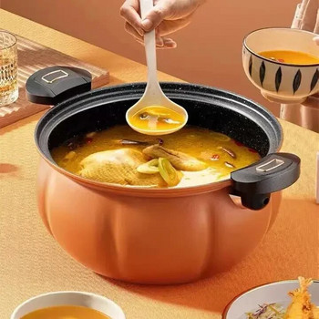 8L готварска тенджера, многофункционална незалепваща кухненска готварска посуда под микроналягане, индукционна готварска печка, газова печка, тенджера за супа, форма на тиква