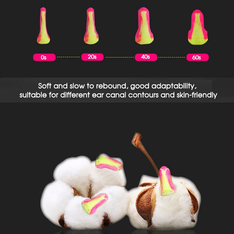 ANPWOO 10 porų ausų kištukų Aukštos kokybės putplasčio anti-triukšmo ausų kištukai Ausų apsaugos Garsui nepralaidūs ausų kištukai Darbo saugos reikmenys