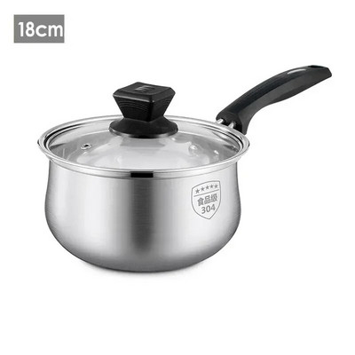 Kuhinjska posuda za kuhanje od nehrđajućeg čelika 304 Posuda za mlijeko Posuda za juhu Neprianjajuća tava sa staklenim poklopcem Lonci za kuhanje