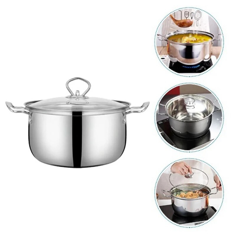 Rozsdamentes acél edény étel főző edény tej melegítő edény tapadásmentes serpenyő tetővel