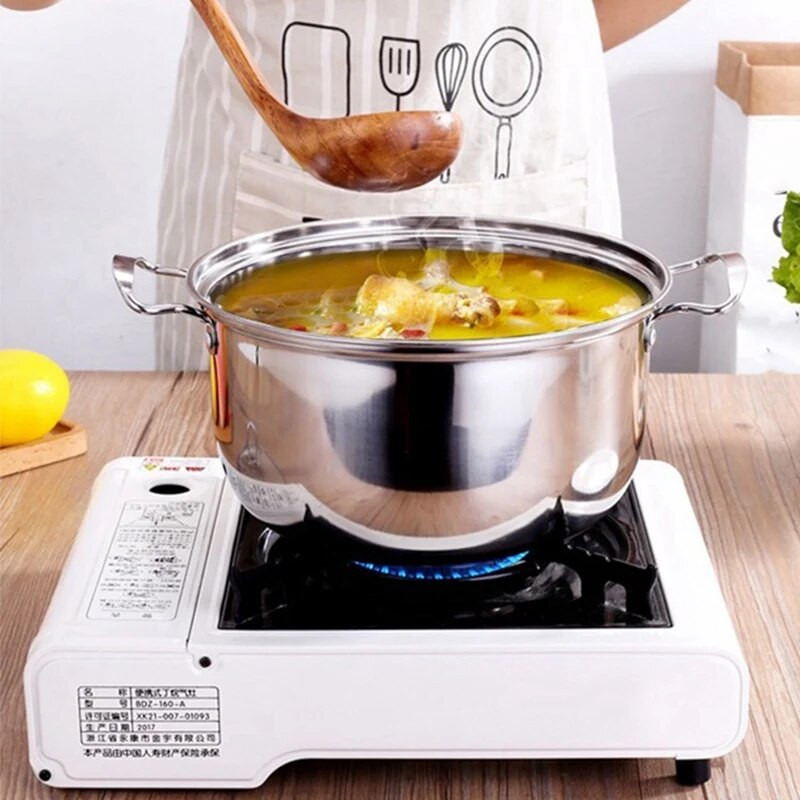 Rozsdamentes acél edény étel főző edény tej melegítő edény tapadásmentes serpenyő tetővel