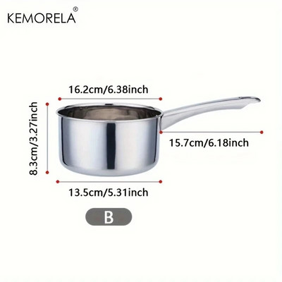 Lonci od nehrđajućeg čelika 304 Neprianjajući mali lonac za mlijeko s dugom ručkom Kuhinjska kuhala Kuhinjska kuhala s vrućim mlijekom Kuhani rezanci