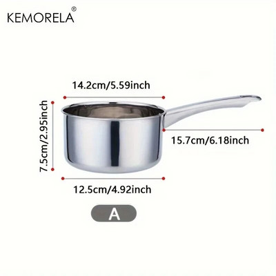 Lonci od nehrđajućeg čelika 304 Neprianjajući mali lonac za mlijeko s dugom ručkom Kuhinjska kuhala Kuhinjska kuhala s vrućim mlijekom Kuhani rezanci