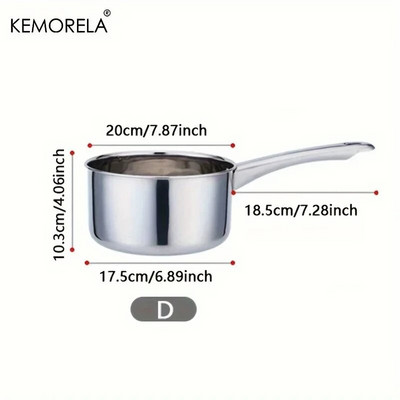 Lonci od nehrđajućeg čelika 304 Neprianjajući mali lonac za mlijeko s dugom ručkom Kuhinjska kuhala Kuhinjska kuhala s vrućim mlijekom Kuhani rezanci