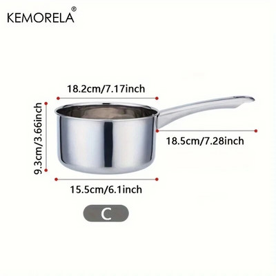 Lonci od nehrđajućeg čelika 304 Neprianjajući mali lonac za mlijeko s dugom ručkom Kuhinjska kuhala Kuhinjska kuhala s vrućim mlijekom Kuhani rezanci