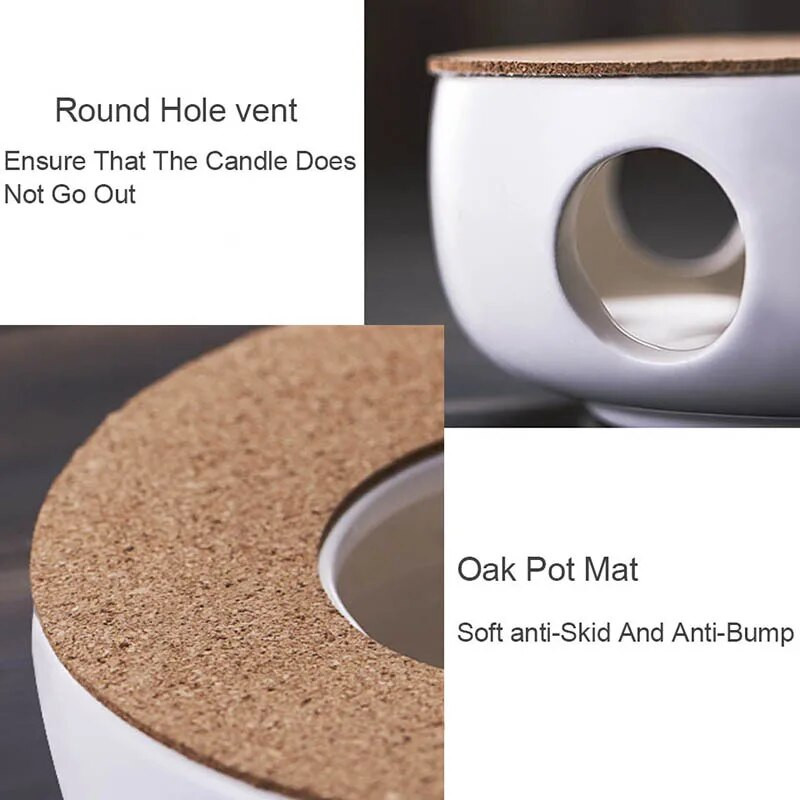 YMEEI baltas karščiui atsparus arbatinuko šildytuvo izoliacijos pagrindas, buitinis kavos verdantis vanduo, žvakių laikiklis arbatos priedai