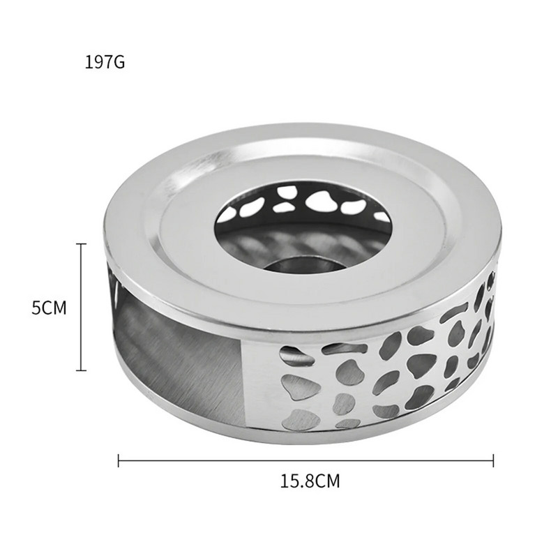 Nešiojamas šildytuvo arbatos laikiklis Patvarus nerūdijančio plieno žvakių šildytuvas arbatos lempos laikiklis Kavos šildytuvo arbatinuko šildymo pagrindas