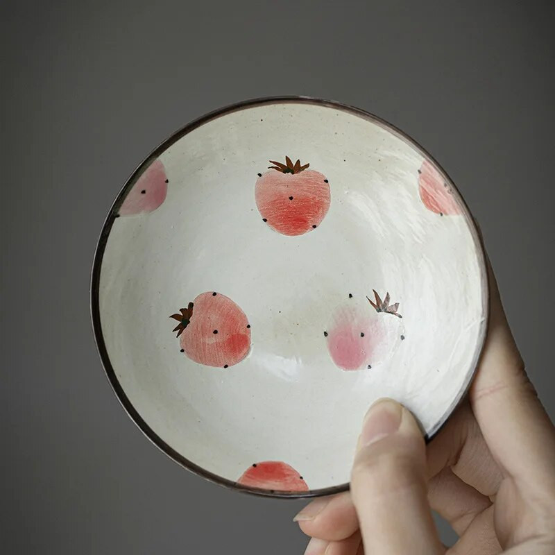 Miltelinis gruntas Keraminė skrudinta arbatos viryklė, rankomis dažyta braškių žvakių viryklė, aromatizuojanti arbatos lapų lentynėlę arbatos ceremonijos priedai