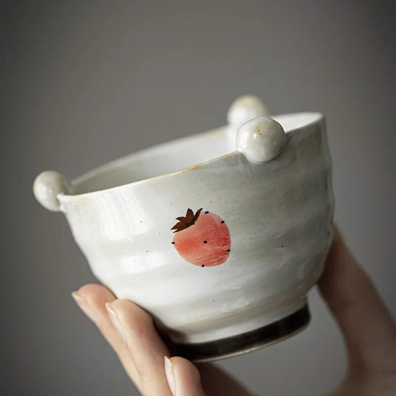 Miltelinis gruntas Keraminė skrudinta arbatos viryklė, rankomis dažyta braškių žvakių viryklė, aromatizuojanti arbatos lapų lentynėlę arbatos ceremonijos priedai