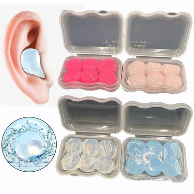 6/12 tk Unisex pehmest silikoonist kõrvatropid läbipaistvad une heliisolatsiooniga kõrvaklapid Sukeldumisel duši all müra vähendavad kõrvatropid