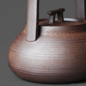 350 мл чайник в японски стил, ръчно изработена ретро груба керамика, каменинови изделия, кунгфу чайна церемония, преносим чайник, керамичен чайник, комплект за чай