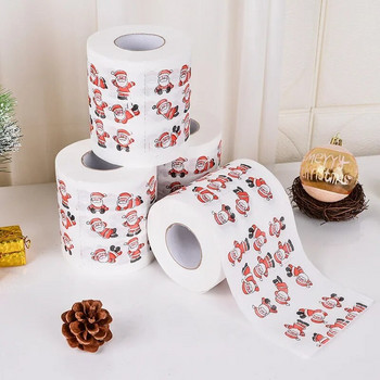 Ролка за отпечатване на тишу с коледни шарки Тоалетна хартия Дядо Коледа Коледно дърво Сладка тоалетна хартия Новогодишен подарък Творческа салфетка