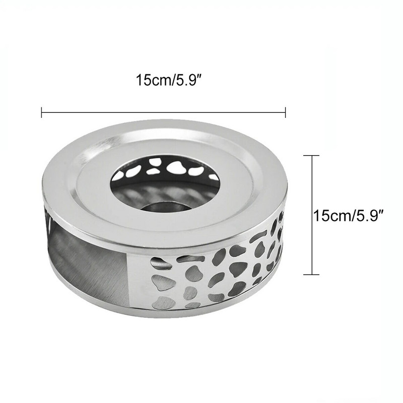 2024 m. Naujas 430 nerūdijančio plieno arbatinuko arbatos šildytuvas tuščiavidurio dizaino kavos puodams žvakių pagrindo stovas stikliniam arbatinuko viryklės pieno šildytuvui