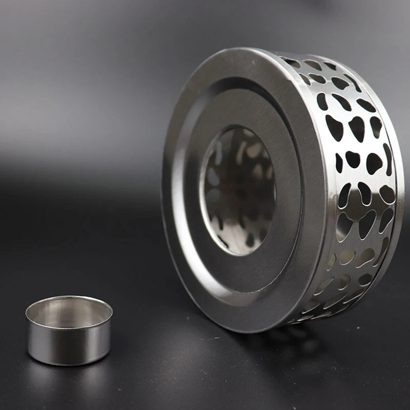 2024 m. Naujas 430 nerūdijančio plieno arbatinuko arbatos šildytuvas tuščiavidurio dizaino kavos puodams žvakių pagrindo stovas stikliniam arbatinuko viryklės pieno šildytuvui