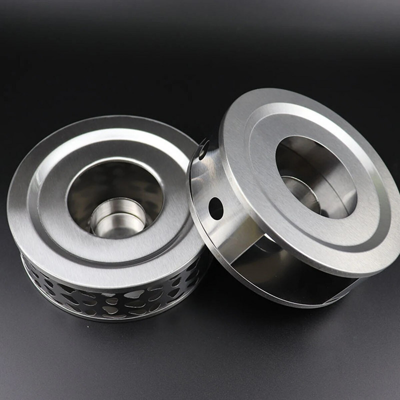 2024 m. Naujas 430 nerūdijančio plieno arbatinuko arbatos šildytuvas tuščiavidurio dizaino kavos puodams žvakių pagrindo stovas stikliniam arbatinuko viryklės pieno šildytuvui