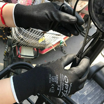 10 чифта домакински ръкавици Нехлъзгащи се, устойчиви на износване, дишащи работни работни градински PU работни ръкавици, защитни ръкавици