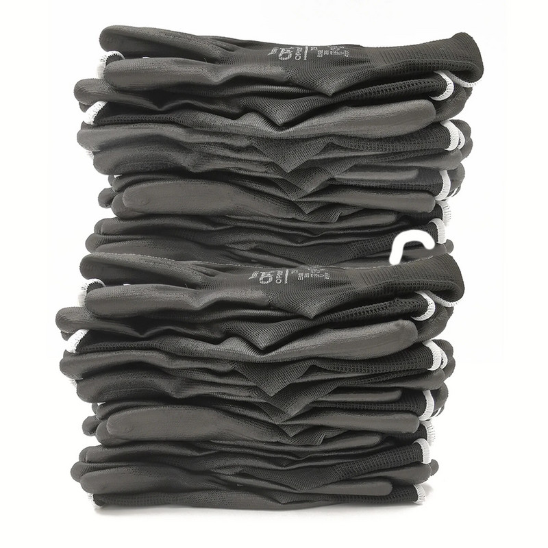 10 porų buitinės pirštinės Neslidžios, dėvėjimui atsparios, kvėpuojančios, darbo sodas, poliuretano darbo pirštinės, apsauginės pirštinės