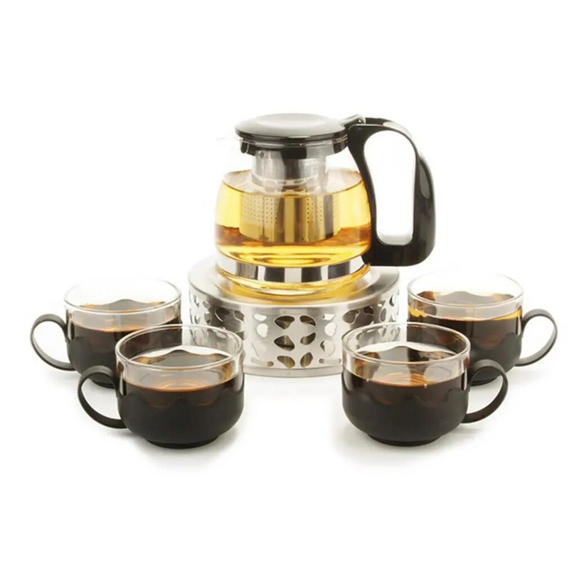 Teamelegítő függőleges teafőző tejmelegítő rozsdamentes acél teáskanna melegítő gyertyatartó otthoni használatra, kempingezésre, horgászatra