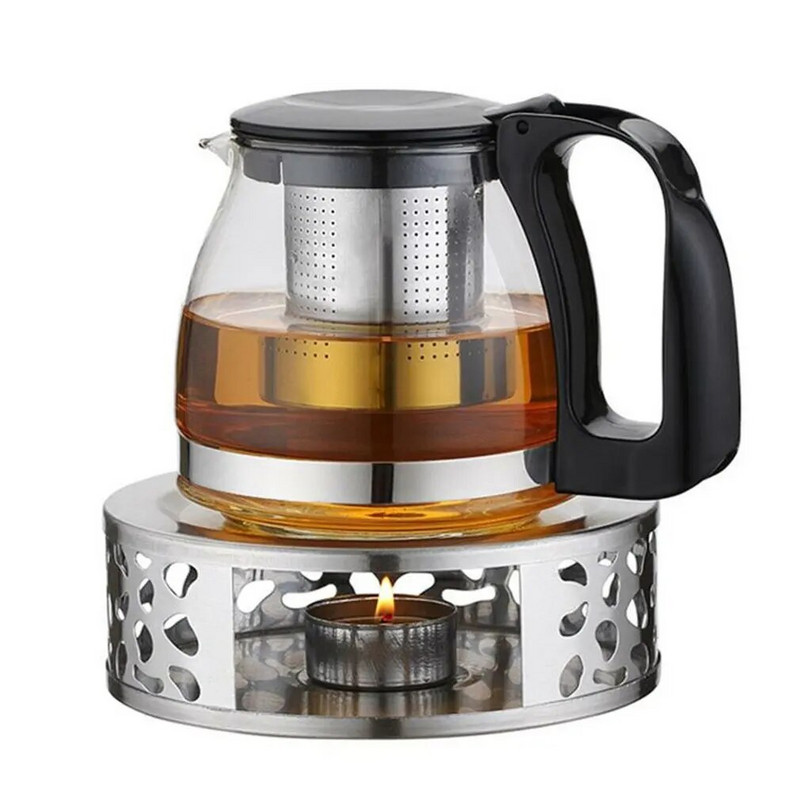 Teamelegítő függőleges teafőző tejmelegítő rozsdamentes acél teáskanna melegítő gyertyatartó otthoni használatra, kempingezésre, horgászatra