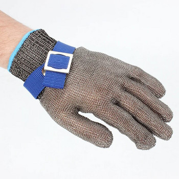 Ανοξείδωτο ατσάλι Grade 5 Anti-cut ανθεκτικό στη φθορά Σφαγή κηπουρική Προστασία χεριών Ασφάλιση εργασίας Ατσάλινο σύρμα γάντια 1 τεμ.