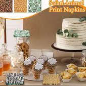 20 kom Dressing Tropsko zeleno palmino lišće Koktel salvete za goste Jednokratne salvete Papirnate salvete s printom životinja