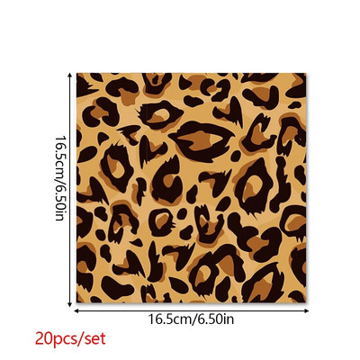 20 kom Dressing Tropsko zeleno palmino lišće Koktel salvete za goste Jednokratne salvete Papirnate salvete s printom životinja
