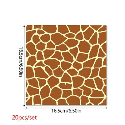 20 kom Dressing Tropsko zeleno palmino lišće Koktel salvete za goste Jednokratne salvete Papirnate salvete s printom životinja