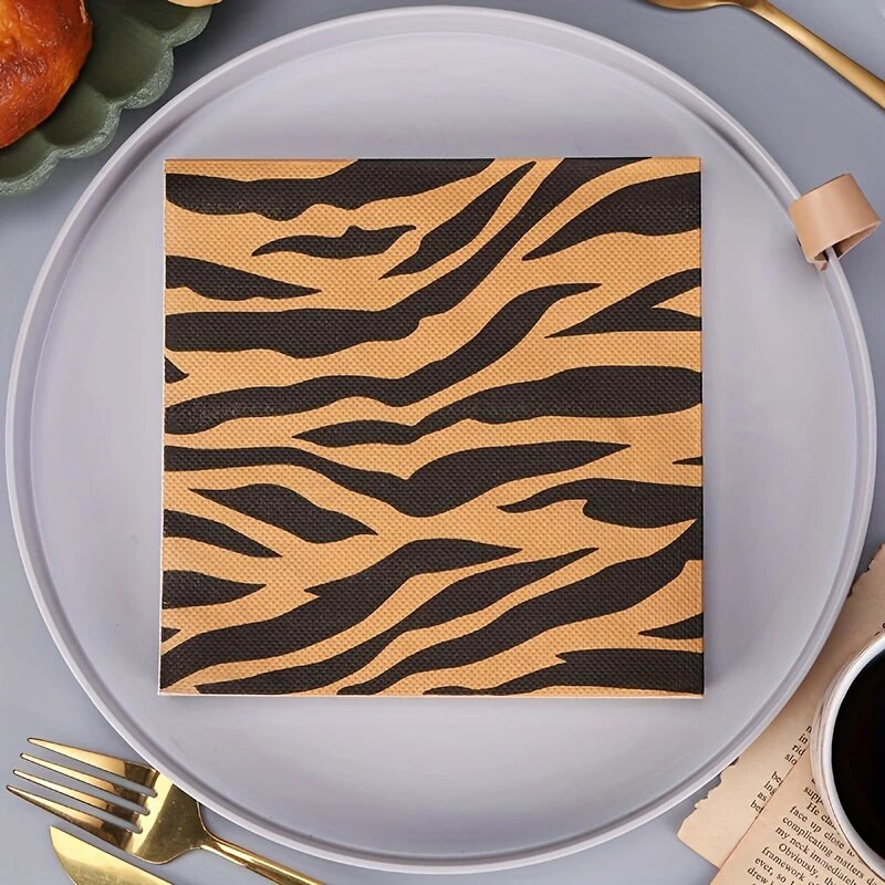 20 kom Dressing Tropsko zeleno palmino lišće Koktel salvete za goste Jednokratne salvete Papirnate salvete s printom životinja