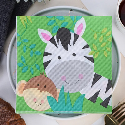 20kom/pakiranje Jednokratni stolni ubrusi za večeru s otisnutim crtežima životinja Papirnati ukrasi za dječje rođendane