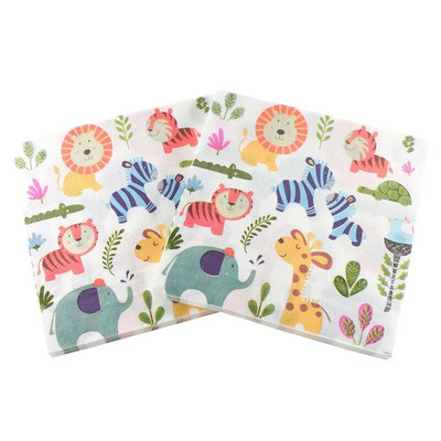 20kom/pakiranje Jednokratni stolni ubrusi za večeru s otisnutim crtežima životinja Papirnati ukrasi za dječje rođendane