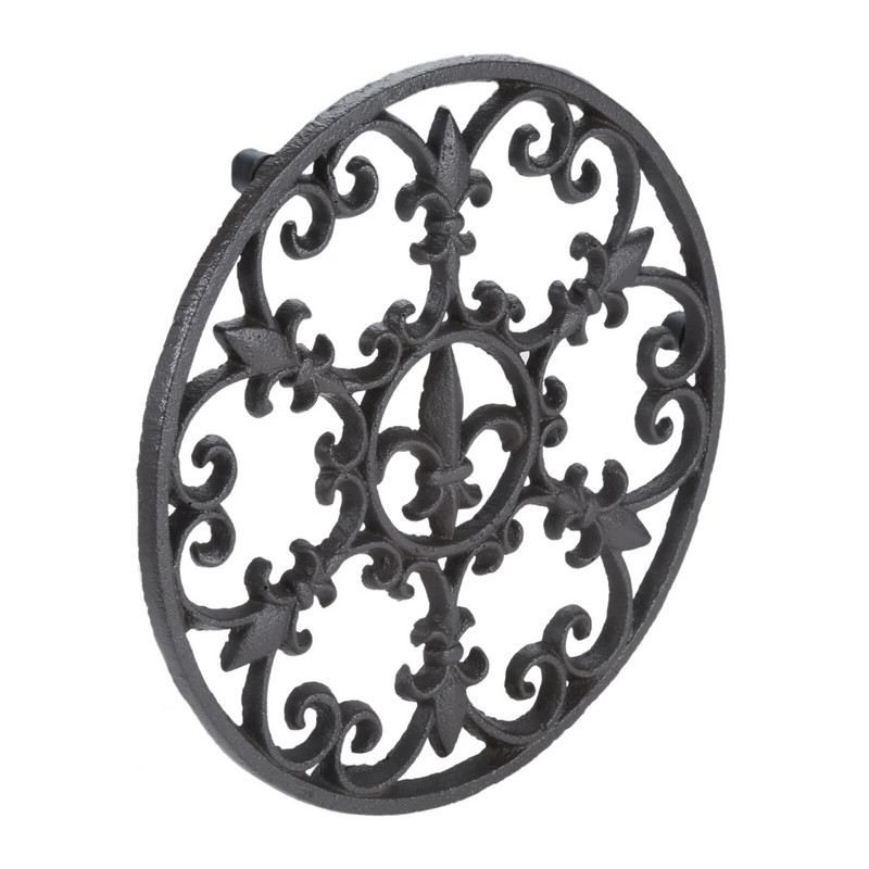 1kom Čajnik od lijevanog željeza Postolje Vintage Izuzetan smeđi Okrugli držač za lonce Šuplja prostirka Izolacijska podloga Dekor za stol Kuhinjski pribor za čaj Retro