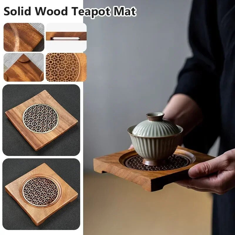 Pladanj Fu Crafts Lonac za čaj Kung Držač za kućanstvo Potpora Drvena ceremonijalna baza Dodaci Mat Set Podmetač