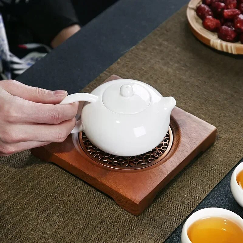 Pladanj Fu Crafts Lonac za čaj Kung Držač za kućanstvo Potpora Drvena ceremonijalna baza Dodaci Mat Set Podmetač