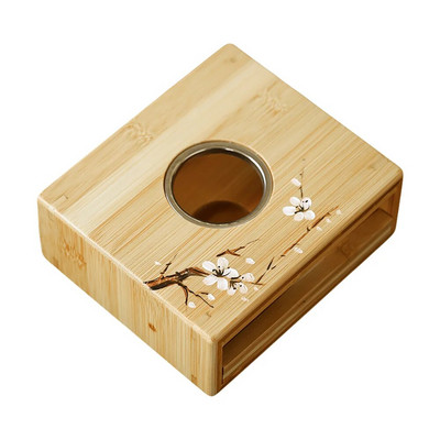 Teáskanna melegítő fa teamelegítő teáskanna alap kávémelegítő alap illóolaj égő viasz olvadék melegítő teamécses aromatartó ( )